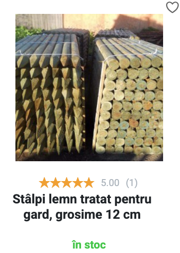 Stâlpi lemn - grosime 12 cm