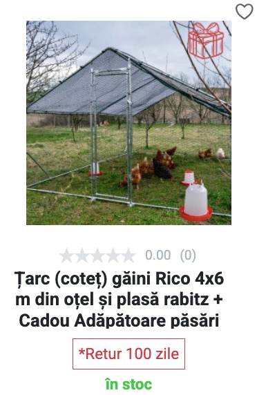 Țarc găini Rico - 4x6 m