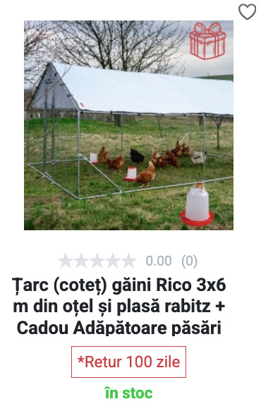 Țarc găini Rico - 3x6 m