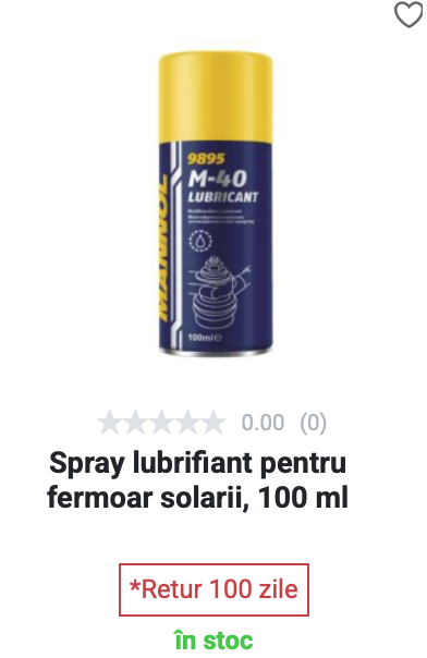Spray lubrifiant - fermoar solar