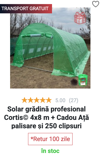 Solar grădină profesional Cortis - 4 x 8 m