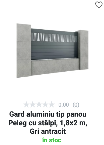 Gard aluminiu Peleg - Gri antracit 