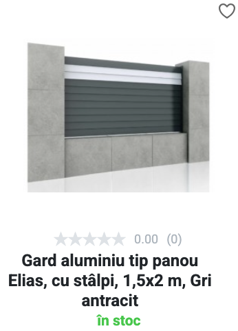 Gard aluminiu Elias - Gri antracit 