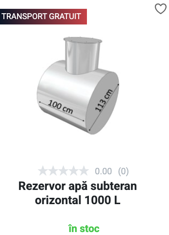 Rezervor apă subteran - 1000 L