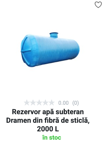 Rezervor apă subteran din fibră de sticlă - 2000 L