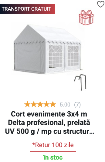 Cort evenimente Delta - prelată 500 g