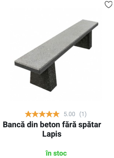 Bancă beton parc - Lapis