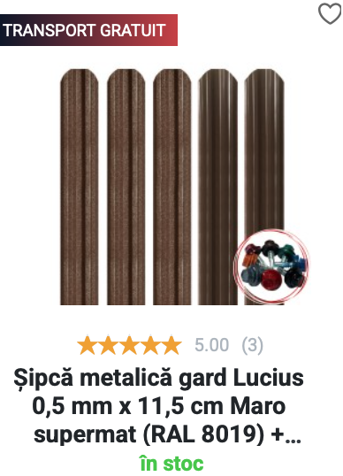 Șipcă metalică Lucius - Maro supermat 