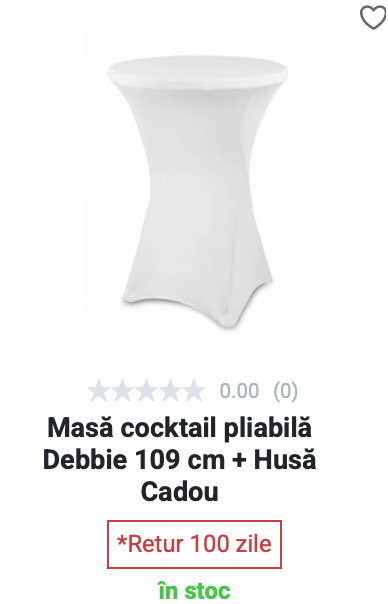 Masa cocktail pliabilă - Debbie