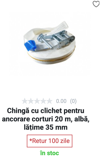 Chingă cu clichet pentru ancorare corturi 
