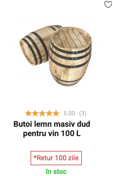 Butoi lemn dud - 100 L