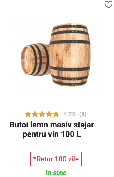 Butoi lemn stejar - 100 L