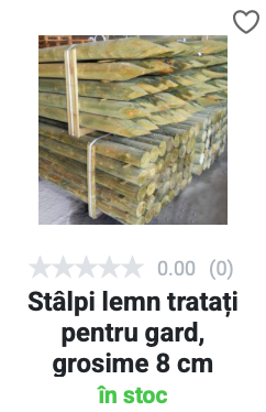 Stâlpi lemn tratați - 8 cm