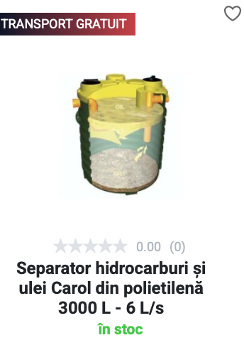 Separator hidrocarburi și ulei Carol - 3000 L