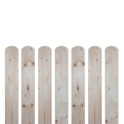 Șipcă gard lemn nevopsită cu vârf semirotund Lemro 1 m x 9 x 2 cm-1