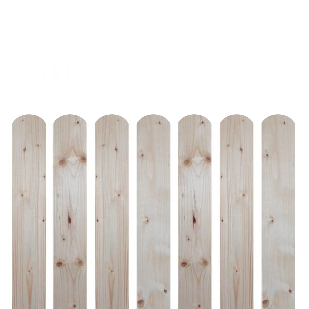 Șipcă gard lemn nevopsită cu vârf semirotund Lemro 1 m x 9 x 2 cm