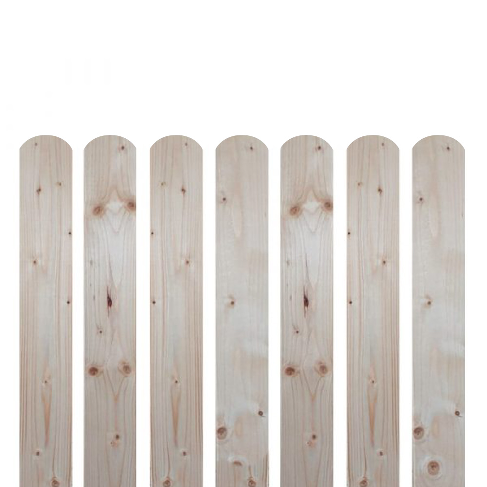 Șipcă gard lemn nevopsită cu vârf semirotund Lemro 1,3 m x 9 x 2 cm