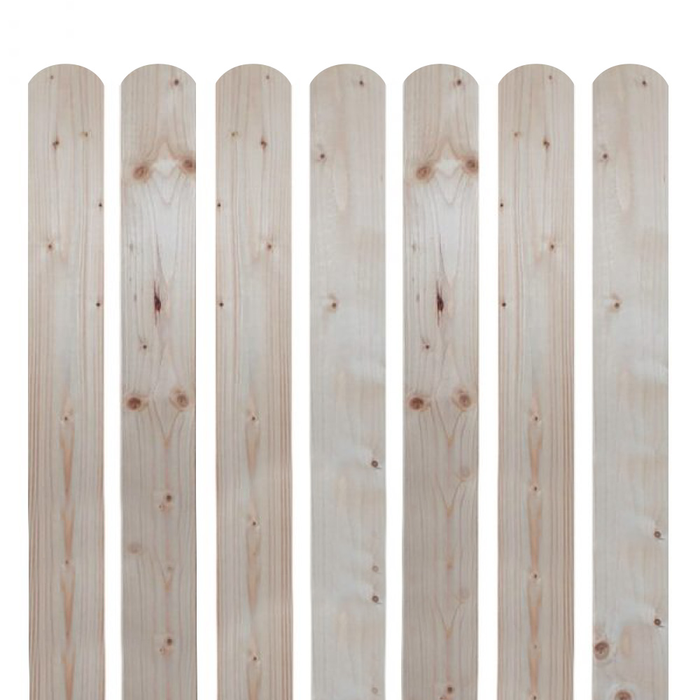 Șipcă gard lemn nevopsită cu vârf semirotund Lemro 1,7 m x 9 x 2 cm