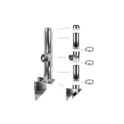 Coș fum profesional din inox Alec 5,5 m x 300 mm pornire de la consolă-1