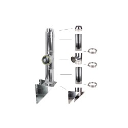 Coș fum profesional din inox Onisim 5 m x 160 mm pornire de la consolă-1