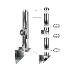 Coș fum profesional din inox Lorin 8 m x 180 mm pornire de la consolă-7