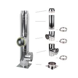 Coș fum profesional din inox Stepan 8 m x 180 mm pornire de la bază-1