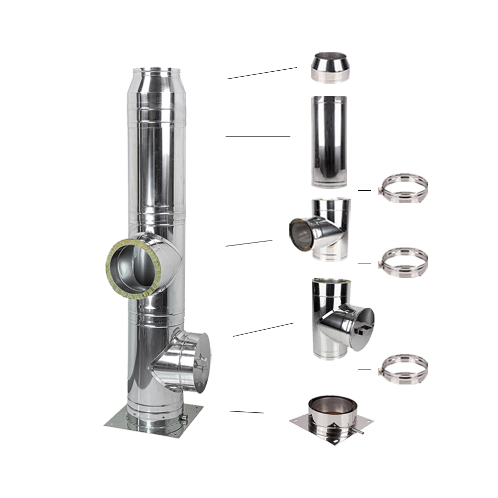 Coș fum profesional din inox Stepan 8 m x 180 mm pornire de la bază