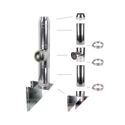 Coș fum profesional din inox Lovrenti 8 m x 200 mm pornire de la consolă-1