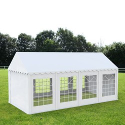 Cort grădină alb premium cu protecție UV Delta  5 x 8 m 5 m 8 m 2,8 m Alb Oțel Party 30 - 40 Da Da