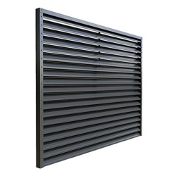 Gard aluminiu tip jaluzea Abel 1,53x2 m gri fără stâlpi-2