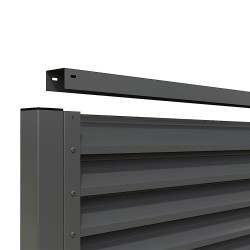 Gard aluminiu tip jaluzea Abel 1,53x2 m gri fără stâlpi-5