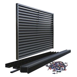 Gard aluminiu tip jaluzea Abel 1,53x2 m gri fără stâlpi-6