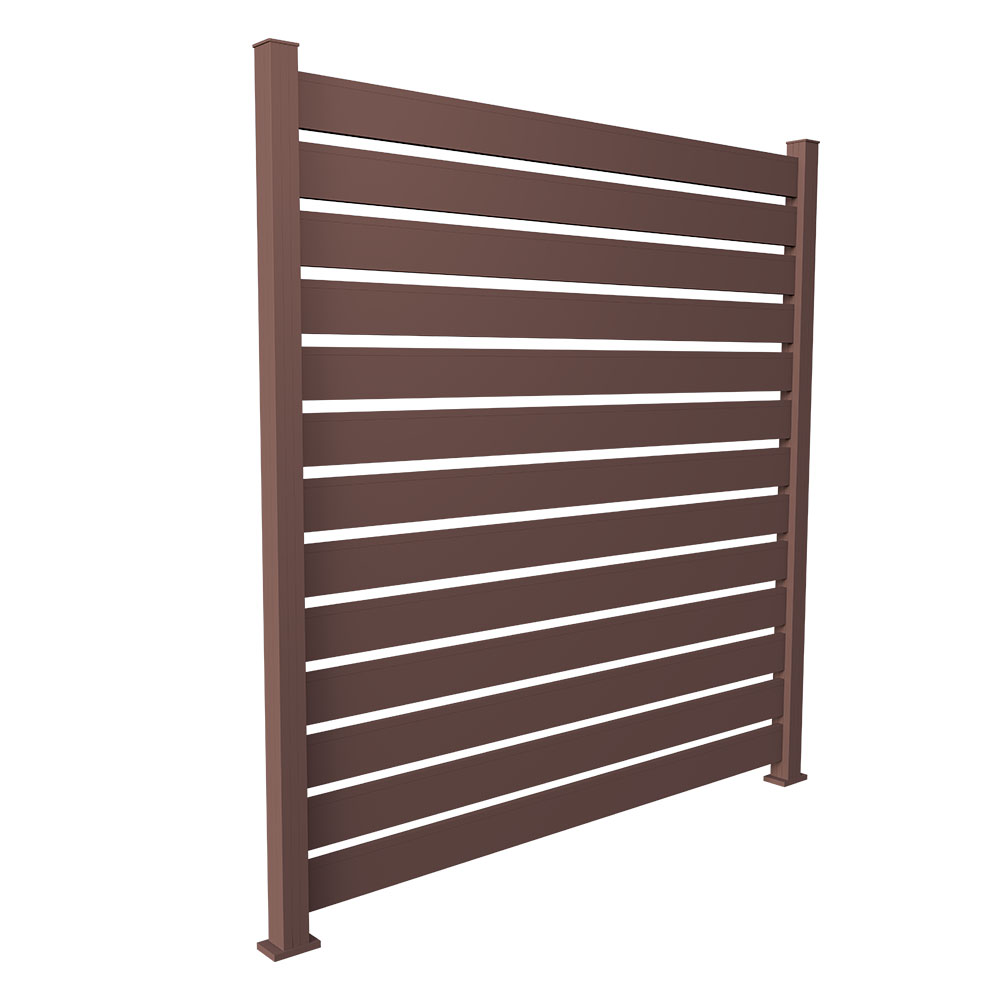 Gard aluminiu tip panou Amir, cu stâlpi, 2x2 m, Maro