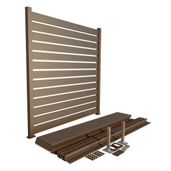 Gard aluminiu tip panou Amir, cu stâlpi, 2x2 m, Maro-3