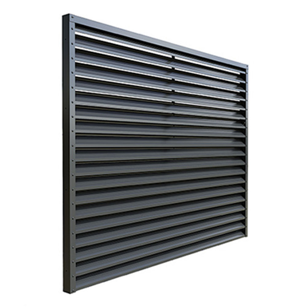 Gard aluminiu tip jaluzea Abel cu stâlpi, 2x2 m, Gri antracit