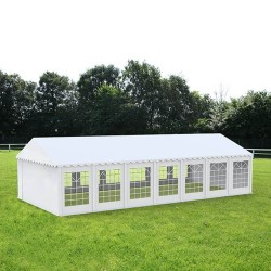 Cort grădină alb premium cu protecție UV Delta  5 m 14 m 2,8 m 70 m² Alb Oțel Party Peste 50 Da Da