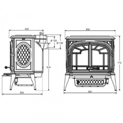 Sobă din fontă premium Sebastian 11,3 kW-3