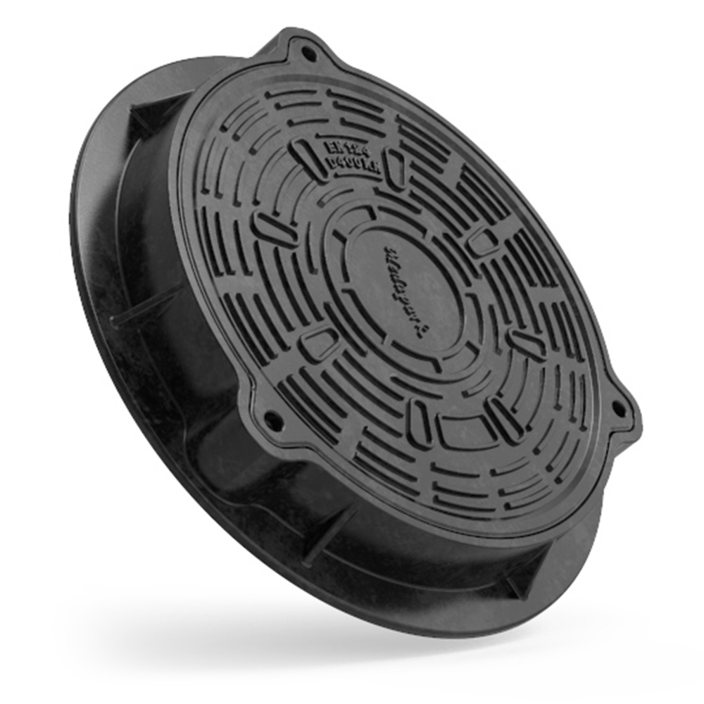 Capac canalizare din compozit Etana rotund, 80 cm, D400