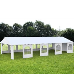 Cort grădină alb premium cu protecție UV Delta 6x20 m-2