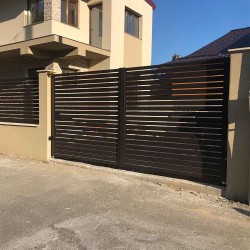 Porți batante din aluminiu Amara 3x2 m maro-2