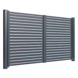 Porți batante din aluminiu Amara 4x2 m gri antracit-1