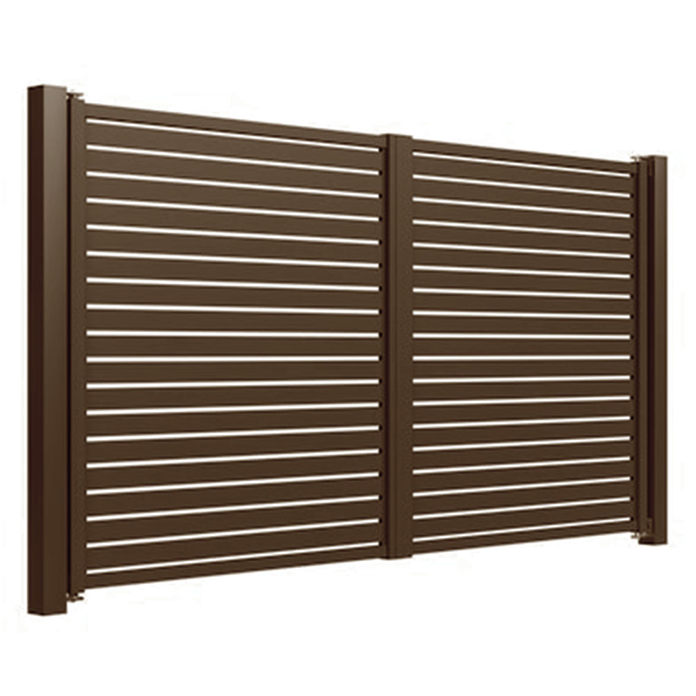 Porți batante din aluminiu Amara 4x2 m maro închis