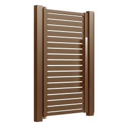 Porți din aluminiu Amara 1 m 2 m Maro Aluminiu Fără vârf Pietonal Batante