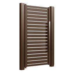 Porți din aluminiu Amara 1,2 m 2 m Maro închis Aluminiu Fără vârf Pietonal Batante