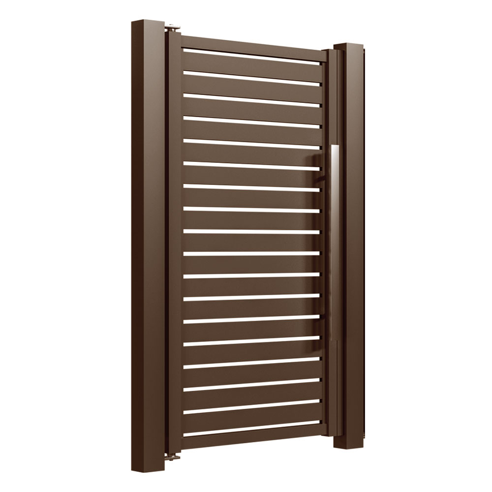 Porți pietonale din aluminiu Amara 1,2x2 m maro închis