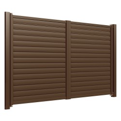 Porți din aluminiu Hector 3 m 1,8 m Maro închis Aluminiu Fără vârf Auto Batante
