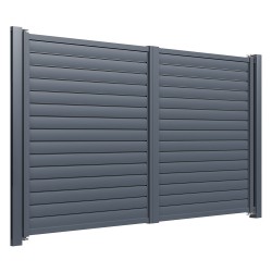 Porți din aluminiu Hector 4 m 1,8 m Gri antracit Aluminiu Fără vârf Auto Batante