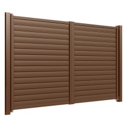 Porți din aluminiu Hector 4 m 1,8 m Maro Aluminiu Fără vârf Auto Batante