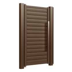 Porți din aluminiu Hector 1 m 1,8 m Maro închis Aluminiu Fără vârf Pietonal Batante