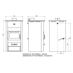 Sobă pentru încălzit Prity K2CPW13 18 kW-4